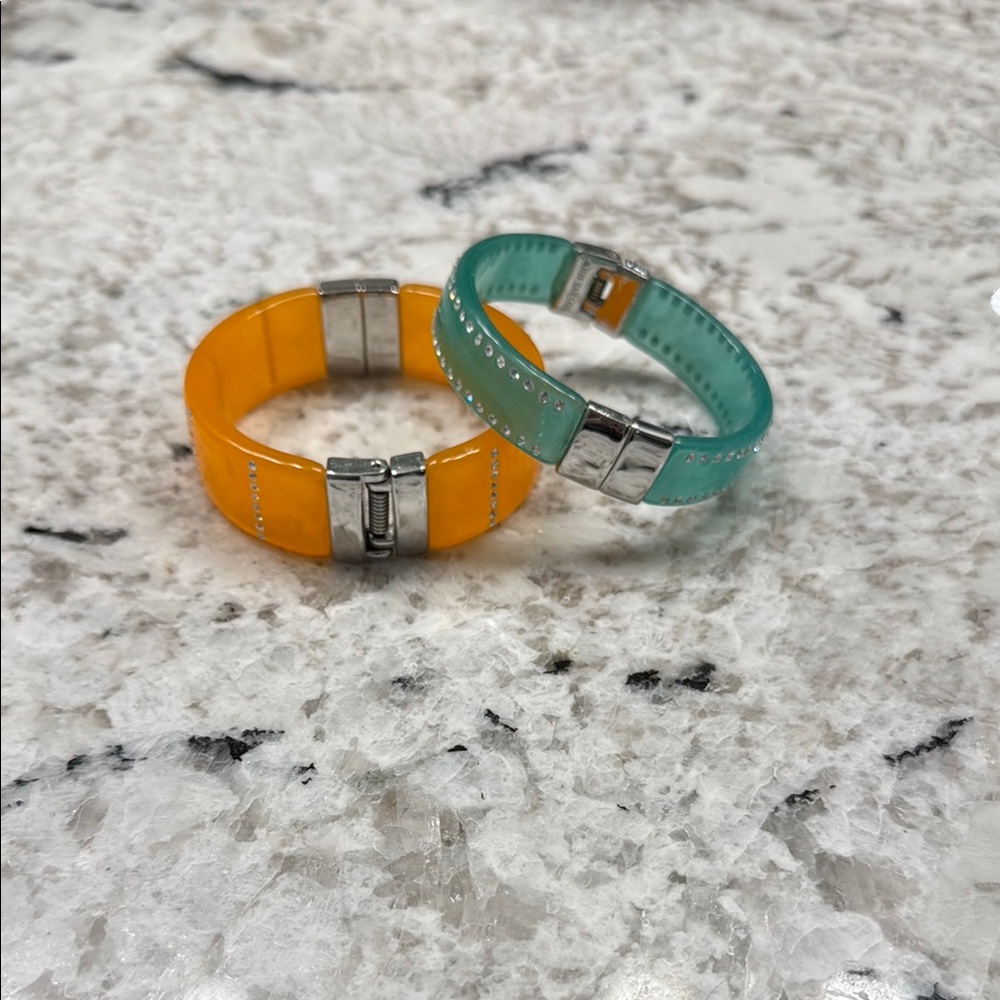 Ann Taylor Orange and Teal Bracelets